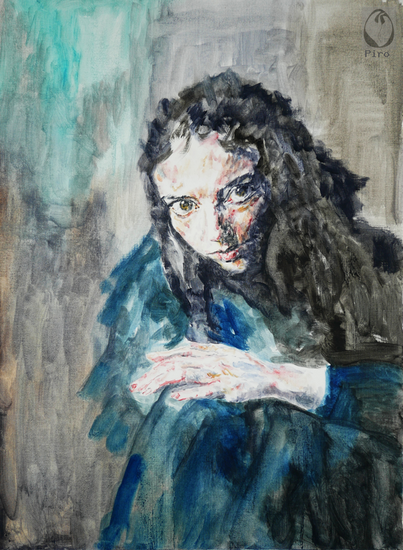 oil on paper - olio su carta di Piro